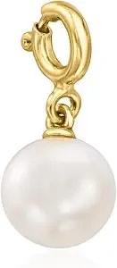 Ross-Simons 8-8.5mm Cultured Pearl Charm In 18kt Gold Over Sterling