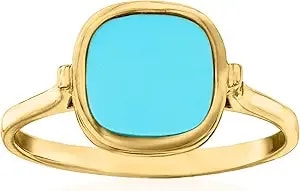 Ross-Simons Italian Turquoise Ring In 14kt Yellow Gold