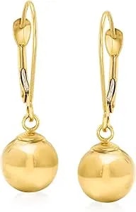 Ross-Simons 8mm 14kt Yellow Gold Bead Drop Earrings