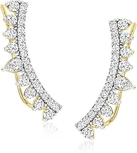 Ross-Simons 1.00 Ct. T.W. Diamond Ear Climbers In 14kt Yellow Gold