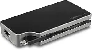 Startech.Com USB C Multiport Video Adapter - 4K 60Hz UHD Portable 5-In-1 USB Type C To HDMI 2.0, Mini Displayport, VGA Or DVI (1080p) - 95W PD Passthrough - Cable Management - Aluminum (Cdpvdhmdpdp)