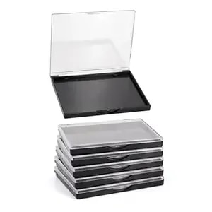 Magnetic Makeup Palette With Clear Top, 5 Pack Empty Eyeshadow Palettes Depots Travel Storage Box For Diy Cosmetics Bronzer Highlights Powder (Small Palette - 4.8" X 4")