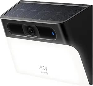 Eufy Security Solar Wall Light Cam S120, Solar Security Cameras Wireless Outdoor, Camera, Forever Power, Motion Activated Light, AI Detection, IP65 Waterproof, Spotlight, No Monthly Fee