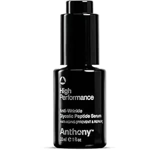 Anthony High Performance Anti-Wrinkle Glycolic Peptide Serum, Anti-Aging Lifting Moisturizer With Glycolic Acid, Peptides, Biotin, Pullulan And Algae Extract, Hydrates And Firms All Skin Types,1 Fl Oz