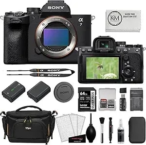 Sony Alpha a7 Iv Mirrorless Camera Body Bundled With 64gb Memory Card + Case + Cleaning Kit + Memory Card Case + Card Reader + Screen Protectors + Battery And Charger + Cloth (10 Items)
