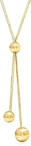 Ross-Simons Italian 18kt Gold Over Sterling Snake-Chain Lariat Necklace. 22 Inches