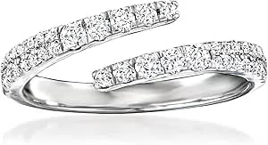 Ross-Simons 0.50 Ct. T.W. Diamond Bypass Ring In Sterling Silver