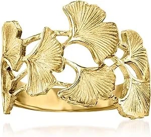Ross-Simons Italian 14kt Yellow Gold Ginkgo Leaf Ring