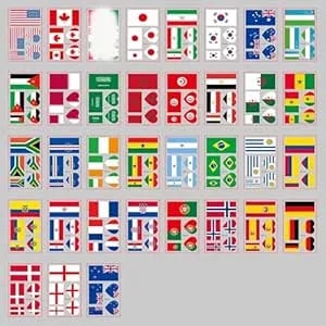 World Flag Temporary Tattoos 35 Styles World Flag Fake Tattoos Stickers Country Flags Face Tattoos Multicultural Travel Aviation Stickers Waterproof Hearts Face Tattoo For Women 35sheets