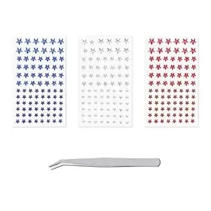 Doneace 4th Of July Star Face Gems Self Adhesive Face Jewels For Women Red White And Blue Gem Stickers Face Rhinestones, Star Rhinestone Stickers 4th Of July Accessories For Face, Makeup, Body, Hair