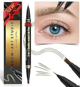 Imethod Microblading Eyebrow Pencil - Brow Pencil 2-In-1 Dual-Ended Eyebrow Pen With 3-Prong Micro-Fork-Tip Applicator And Precise Brush-Tip Create Natural-Looking Brows, Stay On All Day, Light Brown