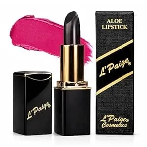 L'Paige Ph Color-Changing Lipstick And Lip Stain – Black To Wine Magenta Transformation, Temperature Sensitive Satin Finish, Aloe Vera Infused, Long-Lasting Moisturizing Hydrating Lip Color, Shade Lbk