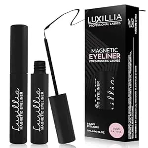 Luxillia Magnetic Eyeliner For Magnetic Eyelashes, Upgraded Strongest Hold, Most Natural Look, Waterproof, Smudge Proof Liquid Liner In Black
