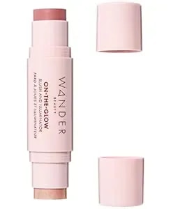 "Wander Beauty On-The-Glow Blush And Illuminator - Bare/Nude Glow - 7-In-1 Hydrating Cream Blush & Highlighting Stick - Stick Blush For Cheeks, Lip, Face & Body - Highlighter Makeup & Blush"