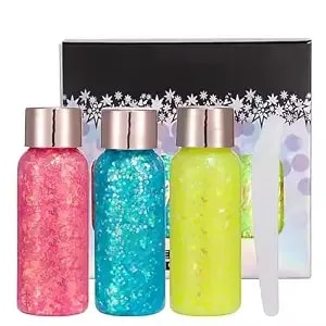 3 Color Glitter Body Gel Makeup Effect,Brighten Body,Long-Lasting,Glitter,Shimmer, For Face And Body Gel Pearlescent Makeup (B, 4.6 Ounce (Pack Of 3))