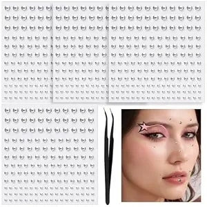 Ygdz Face Gems, Fake Piercings Nose Stud Silver, Fake Eyebrow Piercing, Stick On Face Stickers, Lip Stud, Rave Accessories, y2k Makeup For Women Men