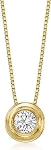 Ross-Simons 0.25 Carat Double Bezel-Set Diamond Solitaire Necklace In 14kt Yellow Gold. 18 Inches