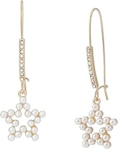Betsey Johnson Jewelry Women'S Celestial Soiree Pearl Dangle Earrings