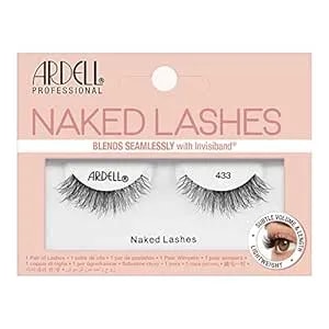 Ardell Naked Lashes Natural 433 With Invisiband – Lightweight, Natural False Eyelashes, Soft Volume Strip, 1 Pair