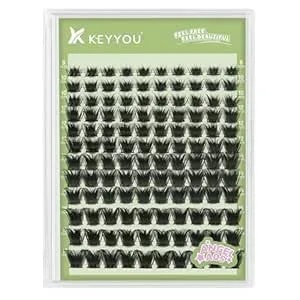 Keyyou Lash Clusters 144pcs D Curl Angel Eyelash Extension Thick Wispy Natural Band Lash With Waterproof Diy Lash Extension At Home（Angel a05-D-8-18mix）