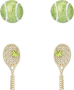 Betsey Johnson Jewelry Women'S Tennis Racquet & Ball Duo Stud Earring Set