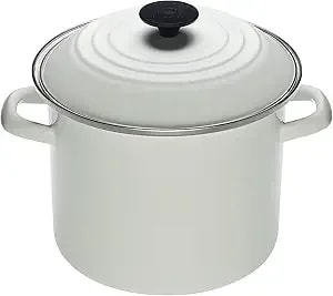 Le Creuset Enamel On Steel Stockpot, 8 Qt., White