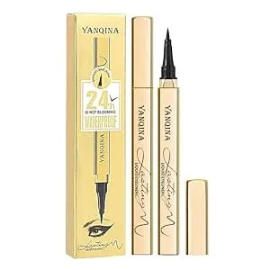 Yanqina Waterproof Liquid Eyeliner - Smudge-Proof,Makeup Long-Lasting Eyeliner Pencil For Women-Black,Smooth,Quick-Drying