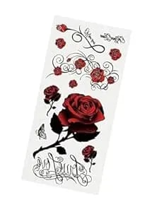 Tattoo Stickers Red Rose Fashion Butterfly Dragon Flower Body Art Temporary Fake Tattoo Sticker Decal Clearable Temporary Tattoos