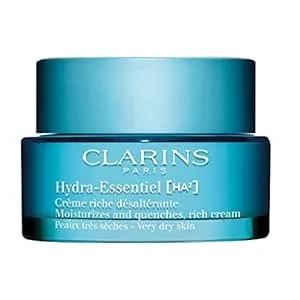 Clarins Hydra-Essentiel Rich Cream - Intensely Hydrating Moisturizer - 60 Seconds To Plumper Skin* - Nourishes, Softens And Soothes - Double Dose Hyaluronic Acid - Very Dry Skin Type - 1.7 Ounces