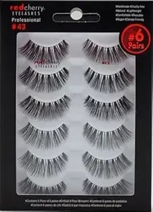 Red Cherry 100% Human Hair False Eye Lashes #43-6 Pack