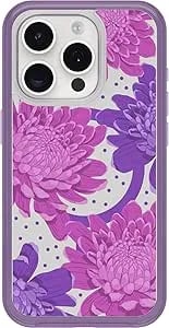 Otterbox Iphone 15 Pro (Only) Symmetry Series Clear Case - Papercut Flowers (Purple), Snaps To Magsafe, Ultra-Sleek, Raised Edges Protect Camera & Screen