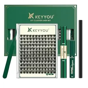 Keyyou Lash Clusters Kit 144pcs Thick Volume D Curl Eyelash Clusters Lash Extension Kit With Mascara Brush Bond And Seal Glue Remover Applicators And Brush For Diy Lash Extensions (y02)