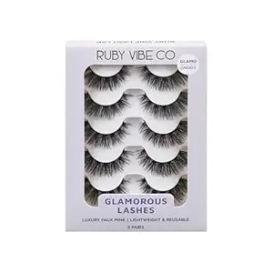Night Out gn003 Faux Mink Lashes, Black, Full Length, Made With Faux Mink Synthetic Fibers, 5 Pairs - Ruby Vibe Co