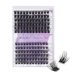 Wendy Lashes Clusters D Curl Lash Clusters Diy Eyelash Clusters 2 Styles 12-16mm Cluster Lashes Black Cluster Eyelash Extensions Wispy Individual Lashes At Home(Gorgeous/Bright-0.07d,12-16mm Mixed)