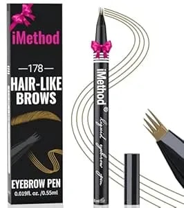 Imethod Eyebrow Pen - Microblading Eyebrow Pen, Eyebrow Pencil With A Micro 4-Fork Tip For Natural Hair-Like Brows, Long-Lasting Eye Brow Pencils For Women, Waterproof, Light Brown