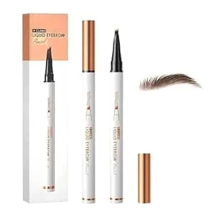 2 Pcs Microblading Eyebrow Pen, 2026 Upgraded 3d Waterproof 4-Tip Eyebrow Pencil, Natural Makeup Long-Lasting Fine Stroke Magic Eyebrow Pencil For Women Stay On All Day (Dark Brown(2 Pcs))