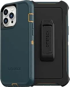Otterbox Iphone 13 Pro Max & Iphone 12 Pro Max Defender Series Case - Hunter Green, Rugged & Durable, With Port Protection, Includes Holster Clip Kickstand