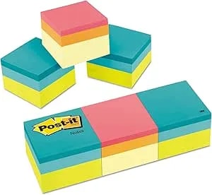 Mini Cubes, 2 X 2, Canary Yellow/Green Wave, 400-Sheet, 3/Pack
