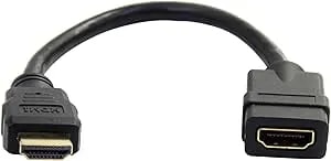 Startech.Com 6in High Speed Hdmi Port Saver Cable M/F - Ultra Hd 4k X 2k Hdmi Cable - Hdmi Port Saver 6-Inch (hdmiextaa6in),Black