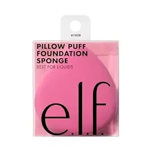 E.L.F. Pillow Puff Foundation Sponge, Bouncy, Ultra-Soft Foam Makeup Sponge For Liquid Foundation, Creates An Airbrushed Finish, Vegan & Cruelty-Free