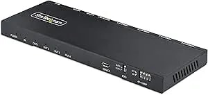 Startech Hdmi-Splitter-44k60s 3.5 Mm Hdmi Splitter - 4-Port 4k 60hz Built-In Scaler - Optical Audio