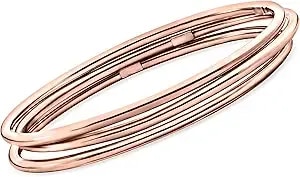 Ross-Simons Italian 22kt Rose Gold Over Sterling Jewelry Set: 3 Polished Bangle Bracelets