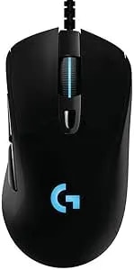 Logitech G403 Hero 25K Gaming Mouse, Lightsync RGB, Lightweight 87G+10G Optional, Braided Cable, 25, 600 DPI, Rubber Side Grips, Black