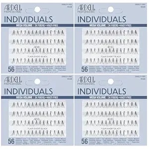 Ardell Triple Individual Lashes - Long Black, Knot-Free Eyelash Extensions, Volumizing Diy Lash Clusters For Fuller Lash Enhancement, 4 Pack