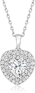Ross-Simons 1.40 Ct. T.W. Cz Heart Pendant Necklace In Sterling Silver. 18 Inches