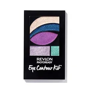 Revlon Photoready Eye Contour Kit, Eyeshadow Palette With 5 Wet/Dry Shades & Double-Ended Brush Applicator, Eclectic (517), 0.1oz