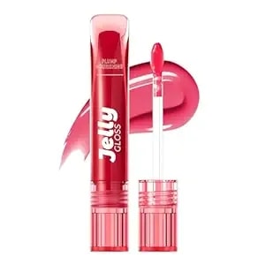 Jelly Lip Plumper Gloss, Glass-Like High Shine Lip Tint With Luminous Highlight, Lightweight, Non-Sticky Hydrating Formula, Plumping Lipgloss For Women (02 Red Rose)