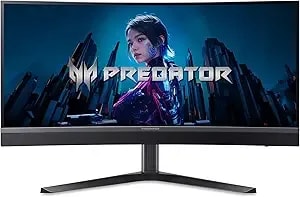 Acer Predator Gaming 1500r Curved Monitor - 34" Uwqhd 3440 X 1440 Miniled - Amd Freesync Premium - Up To 200hz - Up To 0.5ms - Displayhdr 1000 - Usb Type-C, Dp 1.4 & 2 X Hdmi 2.1 - x34 x0bmiiphux