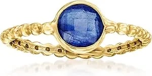 Ross-Simons 1.00 Carat Sapphire Beaded Ring In 14kt Yellow Gold