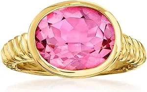 Ross-Simons 6.30 Carat Pink Topaz Ring In 18kt Gold Over Sterling